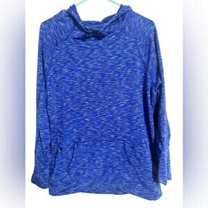 Calvin Klein Performance Blue Heathered Hoodie Size Large Wicking